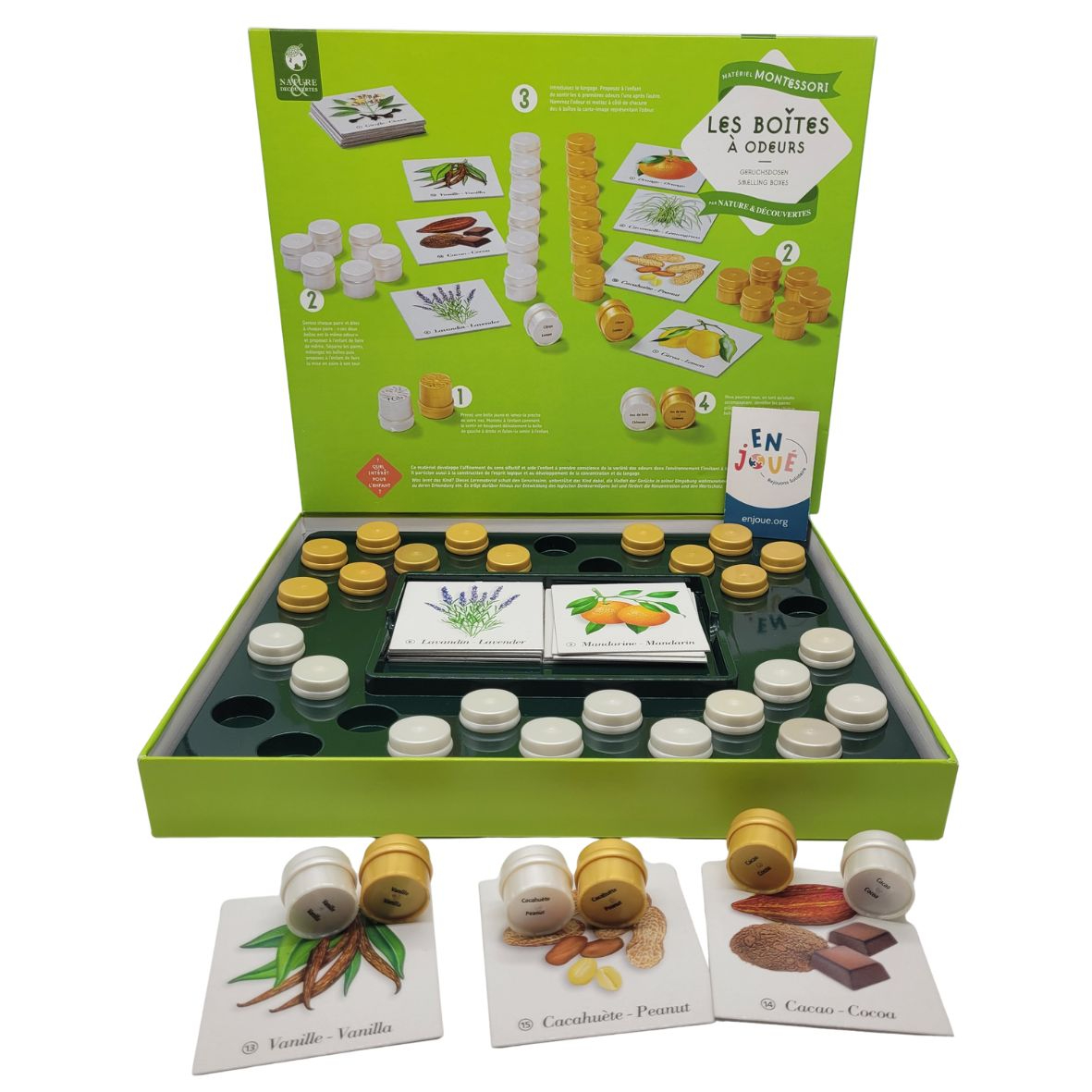Voir photo 2 de Jeu de découverte - Les boîtes à odeurs Montessori - Nature et découvertes - Dès 3 ans. Jeu de découverte - Les boîtes à odeurs Montessori - Nature et découvertes - Dès 3 ans. Très bon état - Vue 2 -